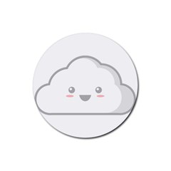 Kawaii Cloud Rubber Coaster (round)  by KawaiiKawaii