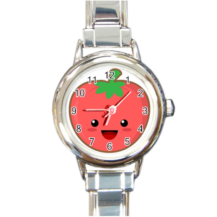 Kawaii Tomato Round Italian Charm Watches