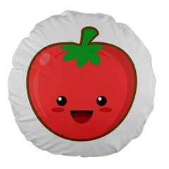 Kawaii Tomato Large 18  Premium Flano Round Cushions by KawaiiKawaii