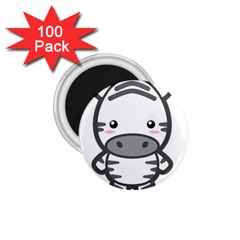 Kawaii Zebra 1 75  Magnets (100 Pack)  by KawaiiKawaii