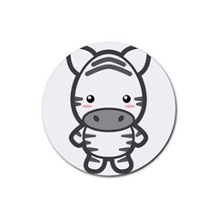 Kawaii Zebra Rubber Coaster (round)  by KawaiiKawaii