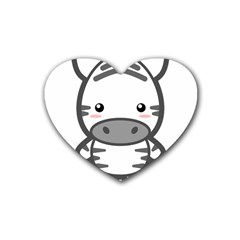 Kawaii Zebra Rubber Coaster (heart)  by KawaiiKawaii