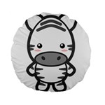 Kawaii Zebra Standard 15  Premium Round Cushions Back