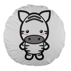 Kawaii Zebra Large 18  Premium Flano Round Cushions by KawaiiKawaii