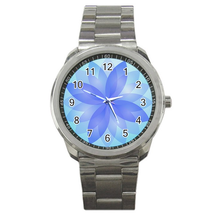 Abstract Lotus Flower 1 Sport Metal Watches