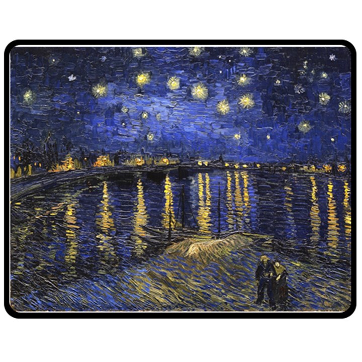 Vincent Van Gogh Starry Night Over The Rhone Double Sided Fleece Blanket (Medium) 