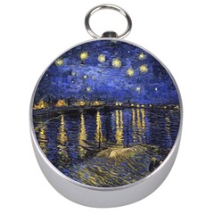Vincent Van Gogh Starry Night Over The Rhone Silver Compasses by MasterpiecesOfArt