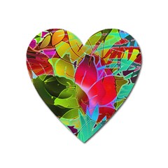 Floral Abstract 1 Heart Magnet by MedusArt