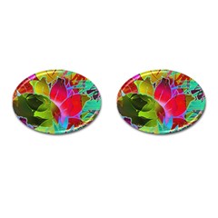 Floral Abstract 1 Cufflinks (oval) by MedusArt