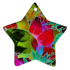 Floral Abstract 1 Star Ornament (two Sides)  by MedusArt