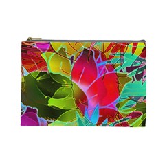 Floral Abstract 1 Cosmetic Bag (large)  by MedusArt