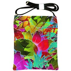 Floral Abstract 1 Shoulder Sling Bags by MedusArt