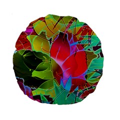 Floral Abstract 1 Standard 15  Premium Round Cushions by MedusArt