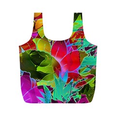 Floral Abstract 1 Full Print Recycle Bags (m)  by MedusArt