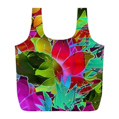 Floral Abstract 1 Full Print Recycle Bags (l)  by MedusArt