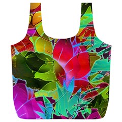 Floral Abstract 1 Full Print Recycle Bags (l)  by MedusArt