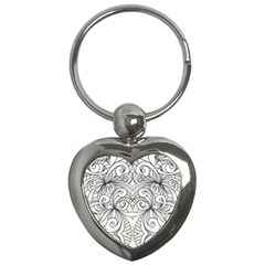 Drawing Floral Doodle 1 Key Chains (heart) 