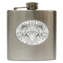 Drawing Floral Doodle 1 Hip Flask (6 Oz) by MedusArt