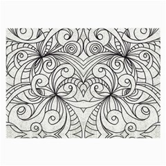 Drawing Floral Doodle 1 Large Glasses Cloth by MedusArt