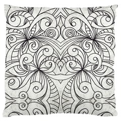 Drawing Floral Doodle 1 Large Cushion Cases (two Sides)  by MedusArt