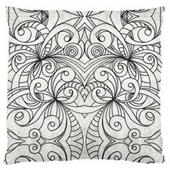 Drawing Floral Doodle 1 Large Flano Cushion Cases (two Sides)  by MedusArt