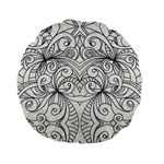 Drawing Floral Doodle 1 Standard 15  Premium Flano Round Cushions Back