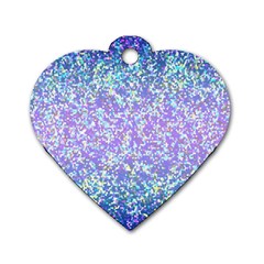 Glitter 2 Dog Tag Heart (one Side) by MedusArt