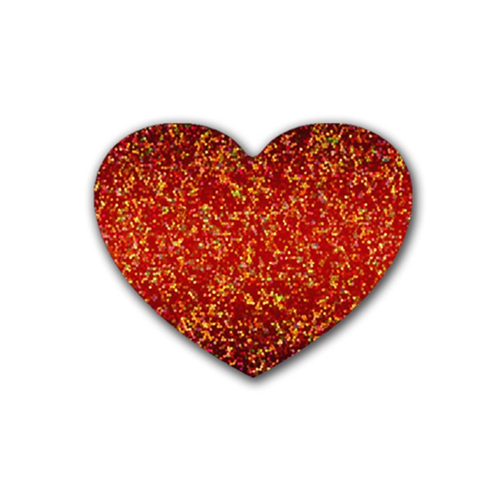 Glitter 3 Rubber Coaster (Heart) 