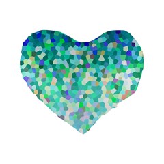 Mosaic Sparkley 1 Standard 16  Premium Heart Shape Cushions by MedusArt