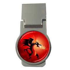 Funny, Cute Dragon With Fire Money Clips (round)  by FantasyWorld7