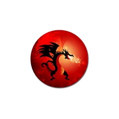 Funny, Cute Dragon With Fire Golf Ball Marker by FantasyWorld7