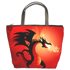 Funny, Cute Dragon With Fire Bucket Bags by FantasyWorld7