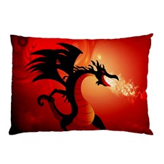 Funny, Cute Dragon With Fire Pillow Cases by FantasyWorld7