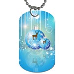 Wonderful Christmas Ball With Reindeer And Snowflakes Dog Tag (One Side)