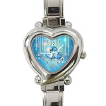 Wonderful Christmas Ball With Reindeer And Snowflakes Heart Italian Charm Watch