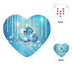 Wonderful Christmas Ball With Reindeer And Snowflakes Playing Cards (Heart) 
