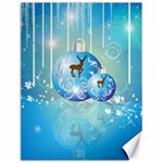 Wonderful Christmas Ball With Reindeer And Snowflakes Canvas 12  x 16  