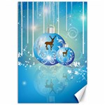 Wonderful Christmas Ball With Reindeer And Snowflakes Canvas 12  x 18  
