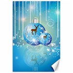 Wonderful Christmas Ball With Reindeer And Snowflakes Canvas 24  x 36 