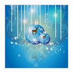 Wonderful Christmas Ball With Reindeer And Snowflakes Medium Glasses Cloth (2-Side)