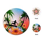 Tropical Design With Surfboarder Playing Cards (Round)  Front