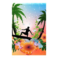 Tropical Design With Surfboarder Shower Curtain 48  X 72  (small)  by FantasyWorld7