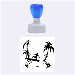 Tropical Design With Surfboarder Rubber Round Stamps (medium)