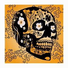 Sugar Skull In Black And Yellow Medium Glasses Cloth (2-Side)