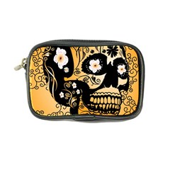 Sugar Skull In Black And Yellow Coin Purse by FantasyWorld7