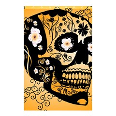 Sugar Skull In Black And Yellow Shower Curtain 48  x 72  (Small) 