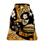 Sugar Skull In Black And Yellow Bell Ornament (2 Sides) Front