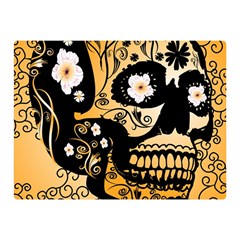 Sugar Skull In Black And Yellow Double Sided Flano Blanket (Mini) 