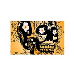 Sugar Skull In Black And Yellow Satin Wrap