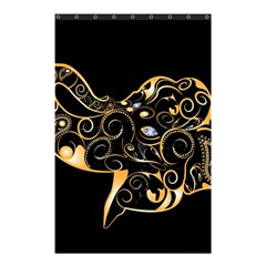 Beautiful Elephant Made Of Golden Floral Elements Shower Curtain 48  X 72  (small)  by FantasyWorld7